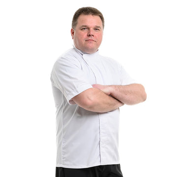 Veste de cuisine blanche dos aéré grande taille