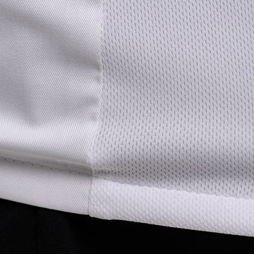 Détail de la veste de cuisine et de la maille aérée dans le dos à manches courtes modèle White Manelli