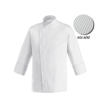 Veste de cuisine grande taille pour homme à manches longues modèle White Manelli