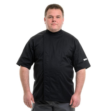 Veste de cuisine grande taille à manche courte et col croisé Modèle toner Manelli