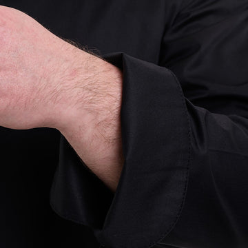 Détail de la manche longue de la veste de cuisine grande taille avec maille respirante dans le dos GT03 Manelli