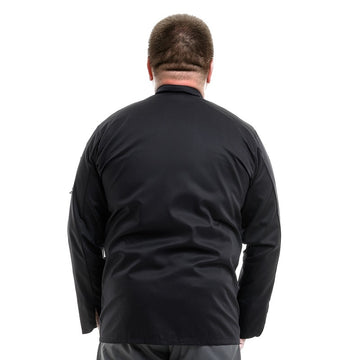 Dos respirant de la veste de cuisine grande taille noire pour homme modèle GT03 manelli