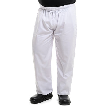 Pantalon de cuisine blanc grande taille mixte homme et femme cuisinier