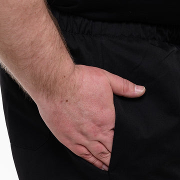 Détail pantalon de Cuisine Noir Grande Taille mixte homme et femme ceinture élastique