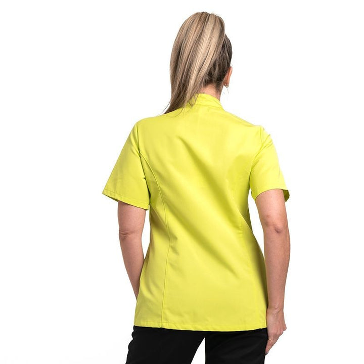 Dos Veste de Cuisine Femme Californie Manches Courtes Vert Anis - MANELLI