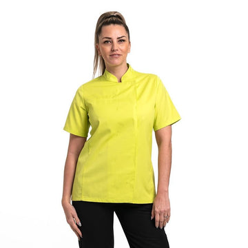 Veste de Cuisine Femme Californie Manches Courtes Vert Anis - MANELLI