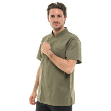 Veste de Cuisine Homme Texas Manches Courtes Kaki