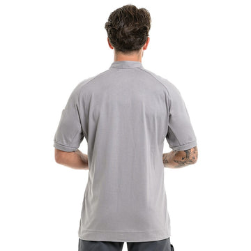Dos de la veste de cuisine Gari coloris gris à manches courtes Robur