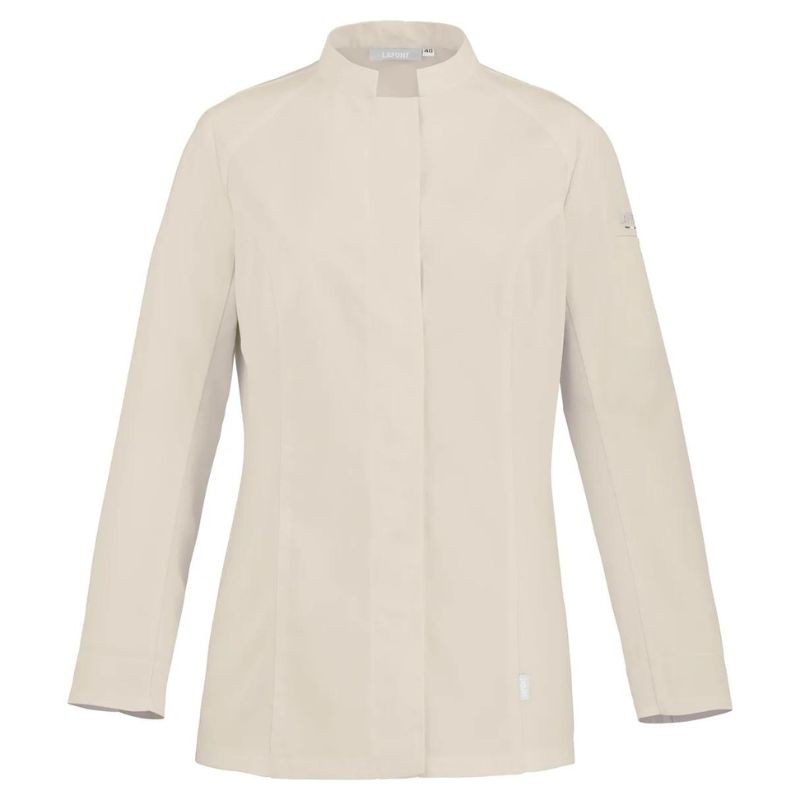 Veste de cuisine manches longues beige