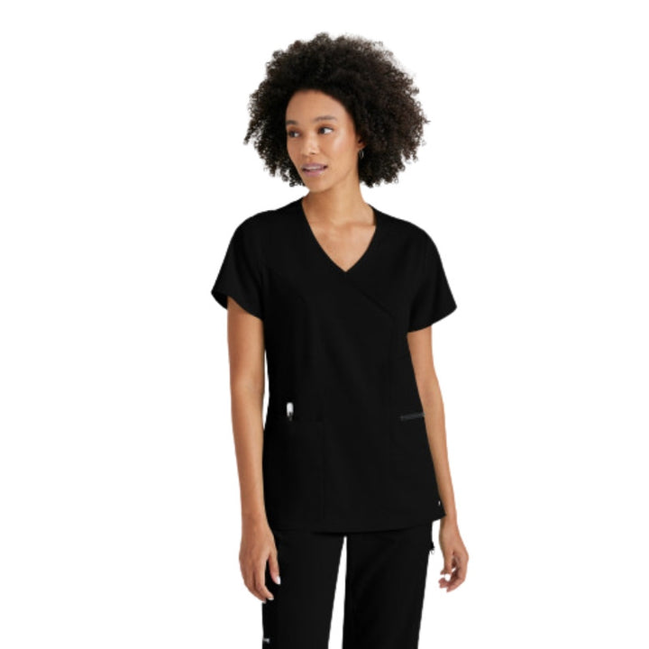 Blouse Médicale Noire Kim Top Femme avant