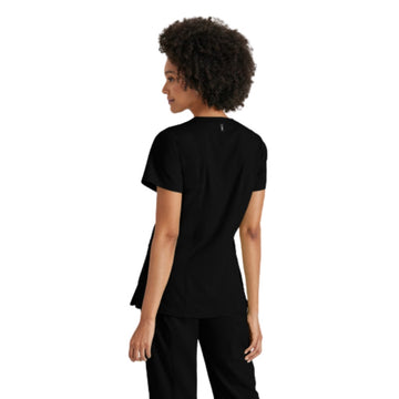 Blouse Médicale Noire Kim Top Femme de dos