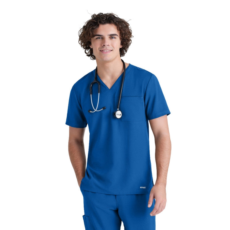 Tunique Medicale Homme en Col V Royal avant