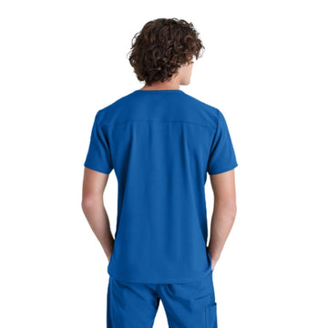 Tunique Medicale Homme en Col V Royal de dos