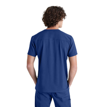 Tunique Medicale Homme en Col V Marine de dos