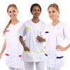Blouse Médicale Femme Manches Courtes Coupe Asymétrique - MANELLI