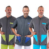 Blouse Médicale Homme Manches Courtes Base Gris Détails Colorés - MANELLI