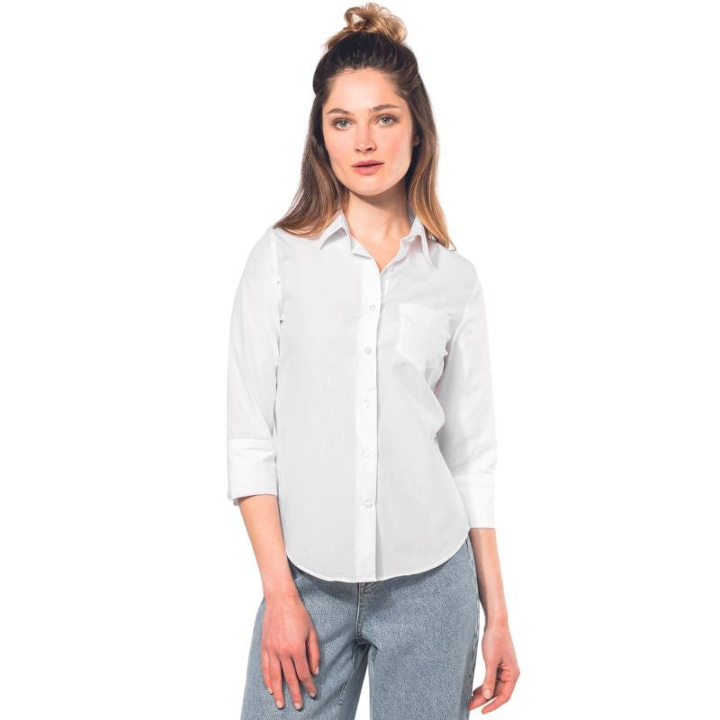 Chemise de Travail Femme Manches 3/4 blanc