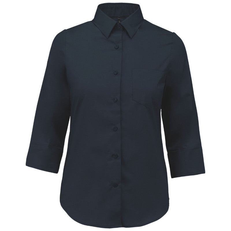 Chemise de Travail Femme Manches 3/4 bleu marine