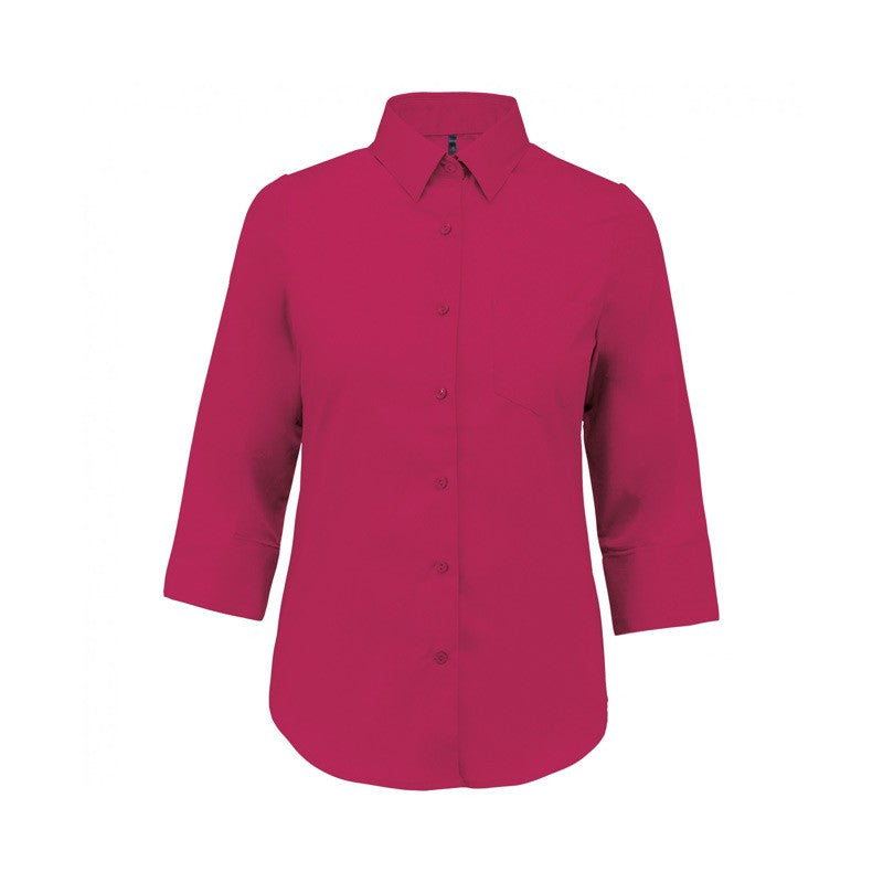 Chemise de Travail Femme Manches 3/4 bleu fuchsia
