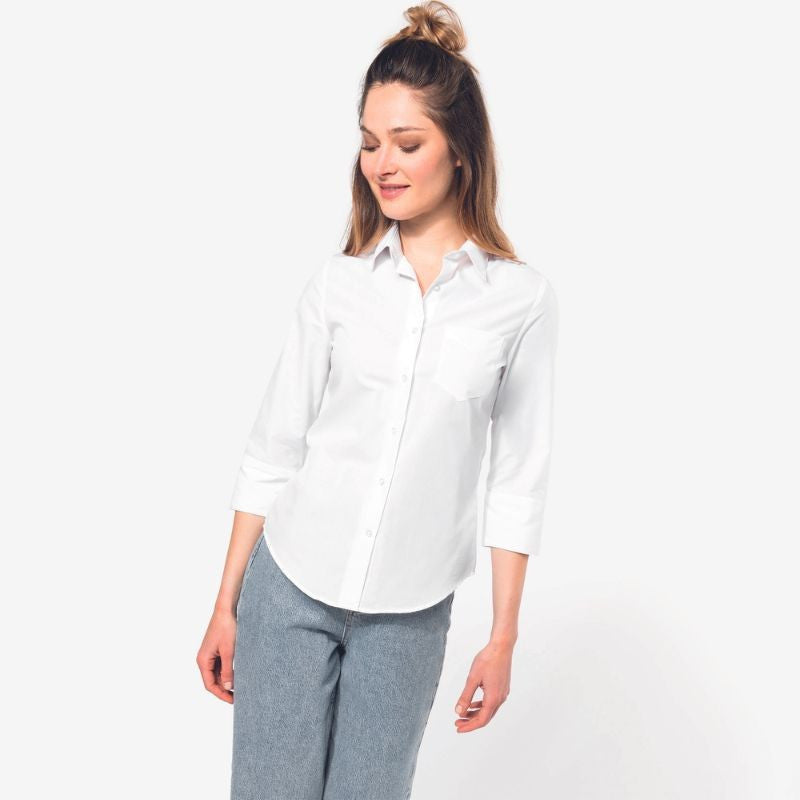 Chemise de Travail Femme Manches 3/4 blanc