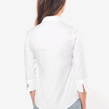 Chemise de Travail Femme Manches 3/4 blanc