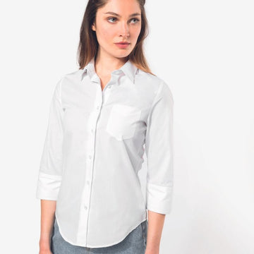 Chemise de Travail Femme Manches 3/4 blanc