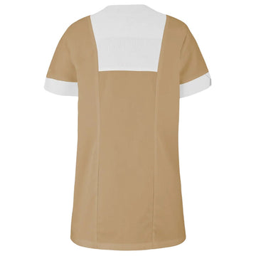 Tunique Medicale Femme Courte Beige dos