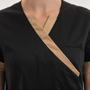 Tunique Médicale Femme Manches Courtes Halta - LAFONT SANTE zoom col