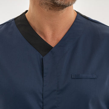 Tunique Médicale Homme Manches Courtes Delasse - LAFONT SANTE zoom col