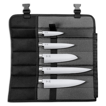 Malette ouverte 5 Couteaux Japonais Wasabi Black - KAI