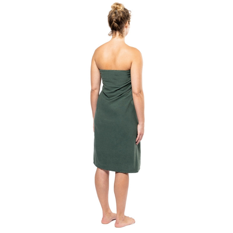 Fouta Serviette Verte Kariban de dos