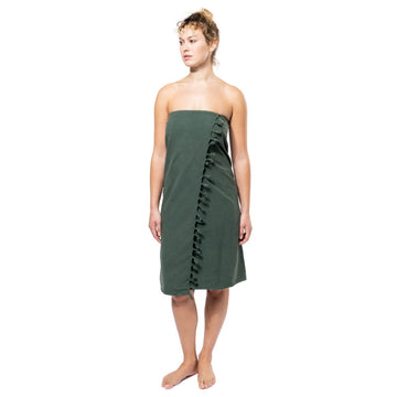 Fouta Serviette Verte Kariban de face