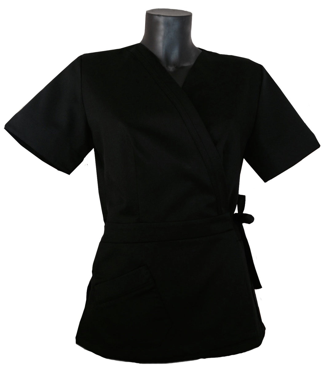Blouse Esthéticienne forme Cache-Cœur noir