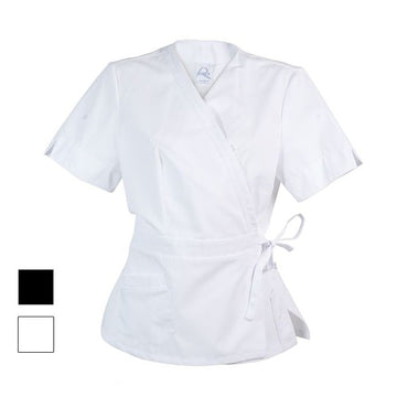 Blouse Esthéticienne forme Cache-Coeur blanc