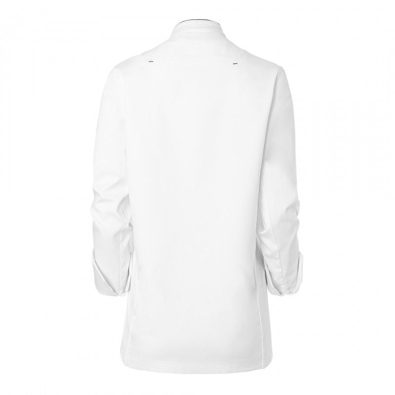 Veste de Cuisine Femme Crush Manches Longues blanc/noir