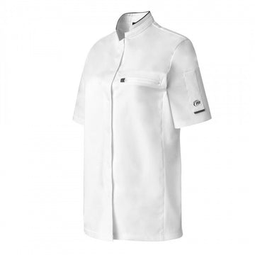 Veste de Cuisine Femme Crush Manches Courtes blanc/noir - MOLINEL