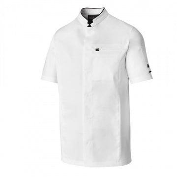 Veste de Cuisine Homme Crush Manches Courtes Blanc et Noir - MOLINEL