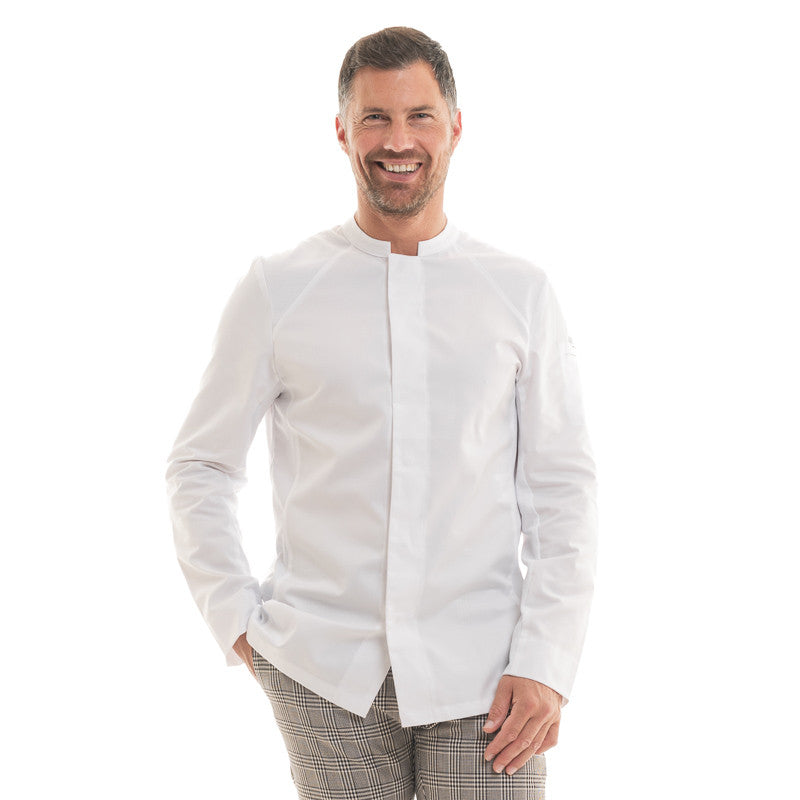 Veste de Cuisine Homme Basil 2 Manches Longues - blanc
