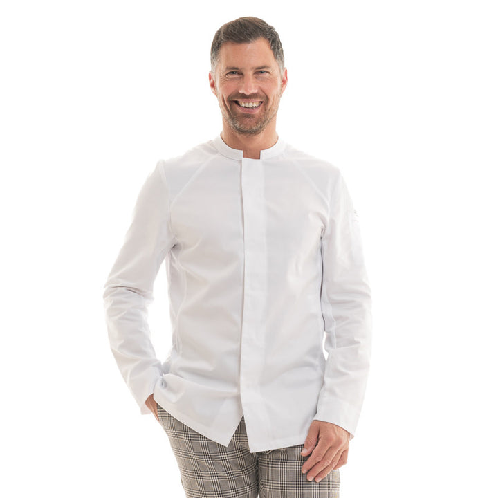 Veste de Cuisine Homme Basil 2 Manches Longues - blanc