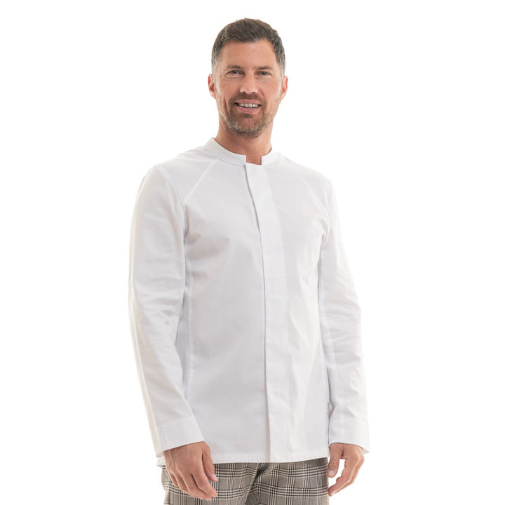 Veste de Cuisine Homme Basil 2 Manches Longues - blanc