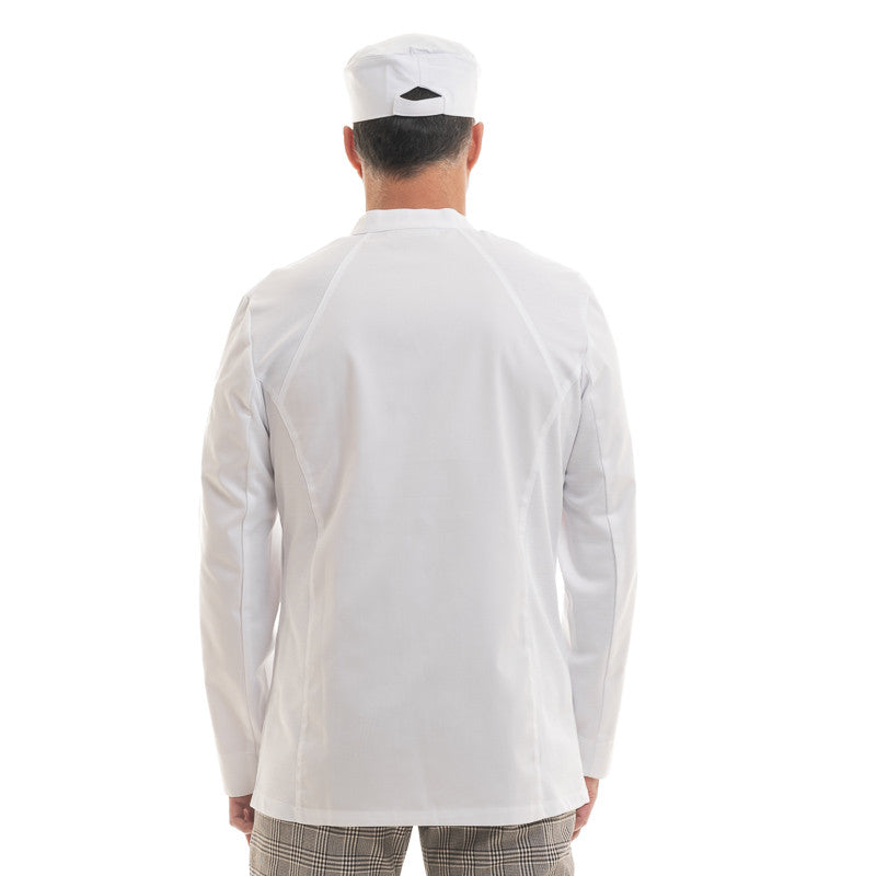 Veste de Cuisine Homme Basil 2 Manches Longues - blanc
