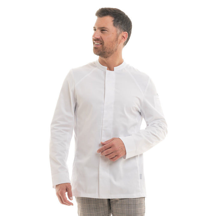Veste de Cuisine Homme Basil 2 Manches Longues - blanc