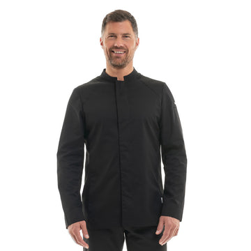 Veste de Cuisine Homme Basil 2 Manches Longues - noir