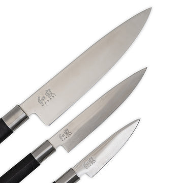 Set 3 Couteaux Japonais WASABI BLACK - KAI - 10