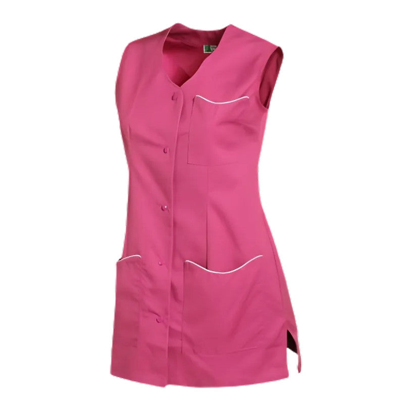 Blouse médicale pour femme sans manches en rose et blanc Taille 1 - MOLINEL