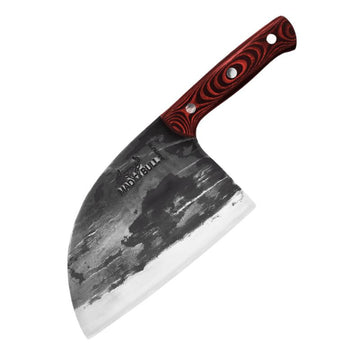 Couperet de cuisine acier inoxydable rouge et noir