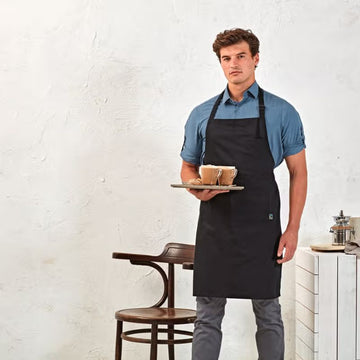 Tablier à Bavette Noir Fairtrade 100% Coton Équitable TOPTEX