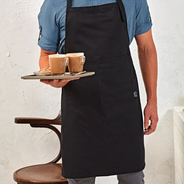 Tablier à Bavette Noir Fairtrade 100% Coton Équitable TOPTEX