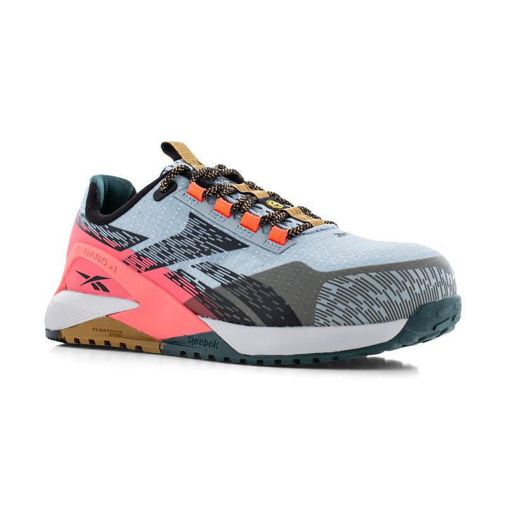 Basket de Sécurité Femme Légère Nano X1 S1PS HRO Bleu grise et rose - REEBOK