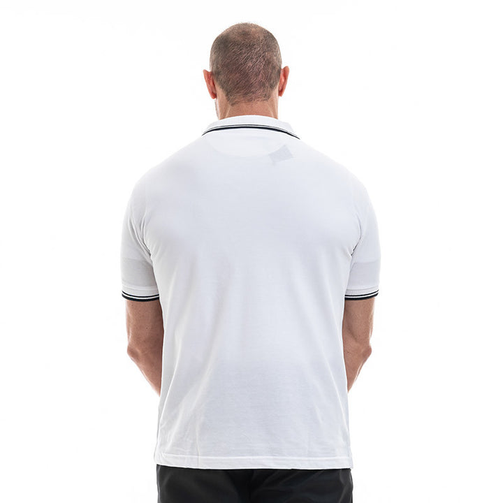 Dos Polo de Travail Skipper Blanc et Bleu Marine - PAYPERWEAR